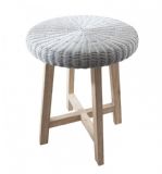 Gardenia Chunky Round Side Table Light Grey